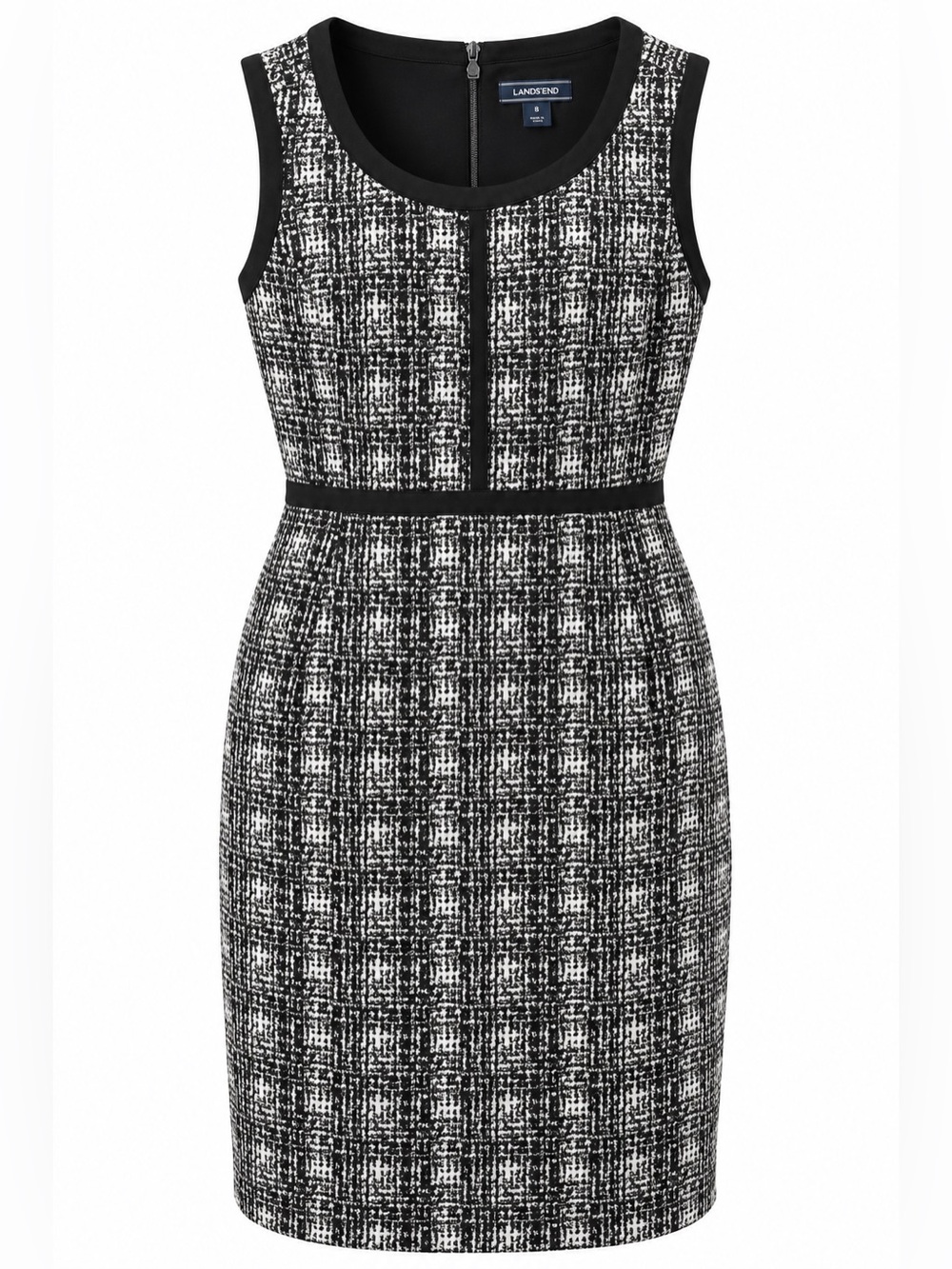 Lands’ End Black White Classic Dress size 8